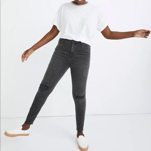 Madewell distressed gray skinny jeans